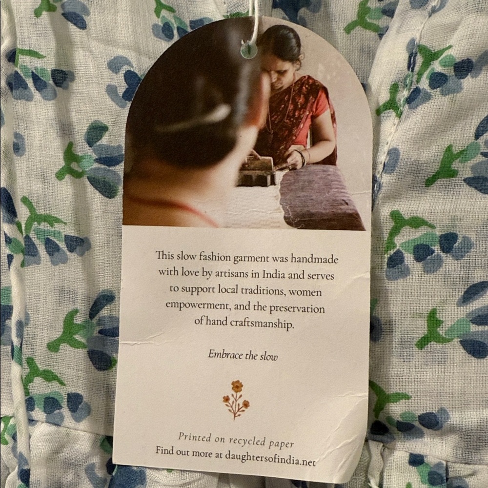 Daughters of India Blue Floral dress - Picture 6 of 7